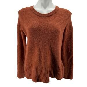 Madewell Women's Sweater Button Sleeve SZ XS Pullover Wool Alpaca Burnt Orange